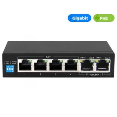 UltraLAN 4Port Gigabit Ethernet AI PoE Switch with 2GE Uplink